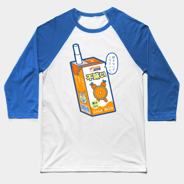 Orange and Carrot Juice Baseball T-Shirt by tokyodori